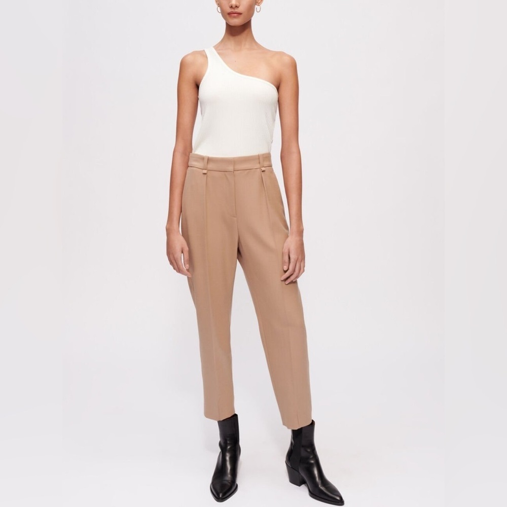 Maje Women’s Pleated Tailored Trouser Pants in Brown Size 40 (US L)